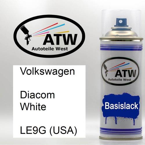 Volkswagen, Diacom White, LE9G (USA): 400ml Sprühdose, von ATW Autoteile West.